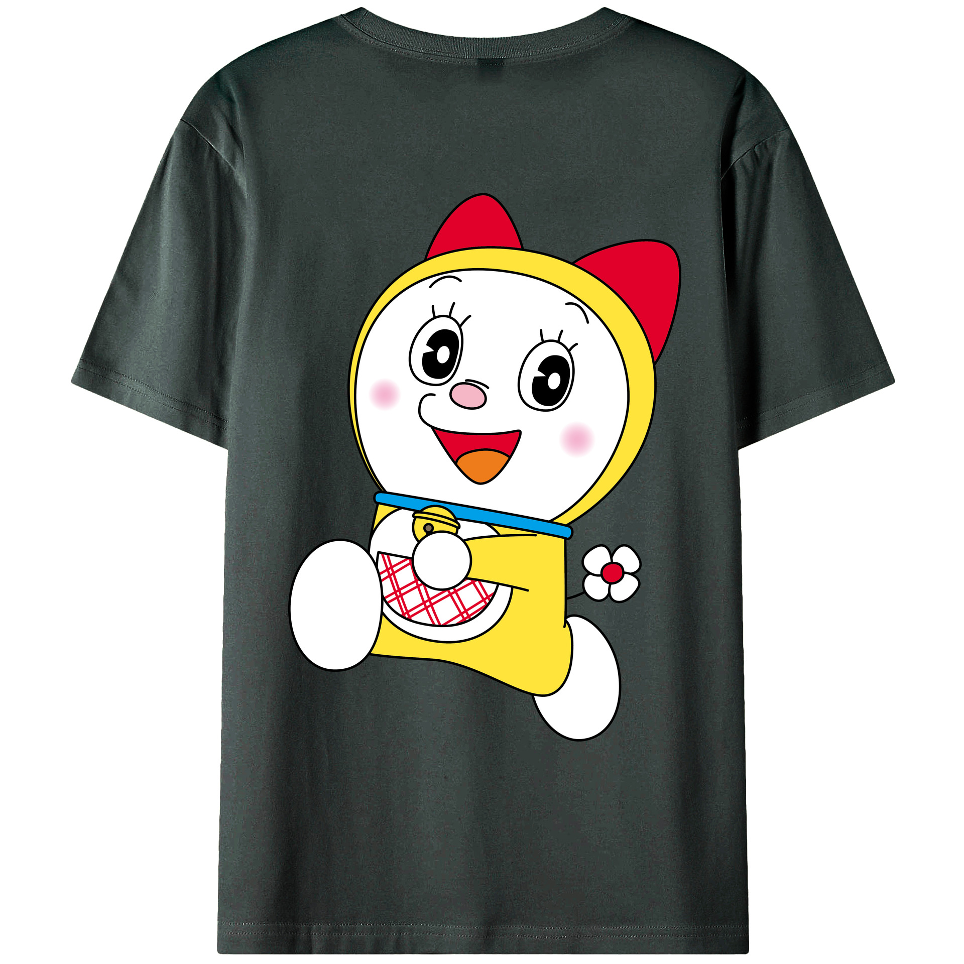 （画像用） ドラえもん ドラミ Doraemon Dorami 綿100％ メンズ半袖Tシャツ（バックプリント） 通気性